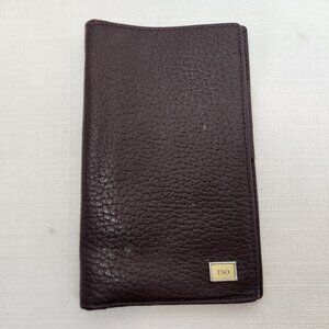 TSO Brown Leather Bifold Wallet Checkbook, Pen, Money Holder